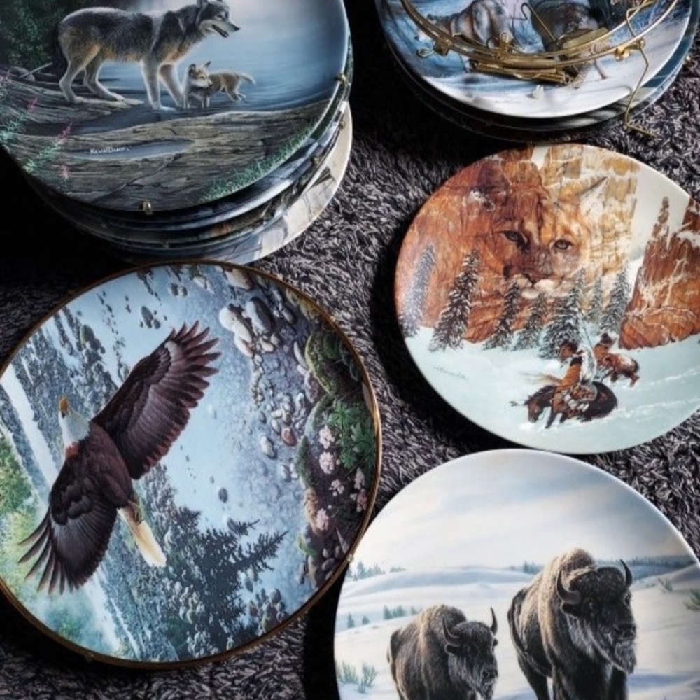 Decorative Wildlife Collector Plates Set